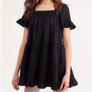 Free People Black Ruffled Dress Size Small